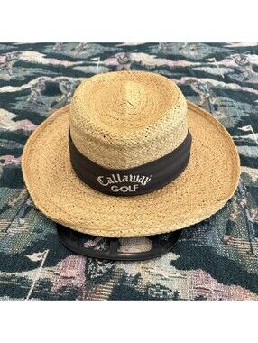 Vintage 70s/80s Rare Callaway Designer Golf Straw Cap Hat Size Men’s L/XL
